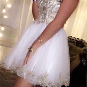 White and gold beautiful dress